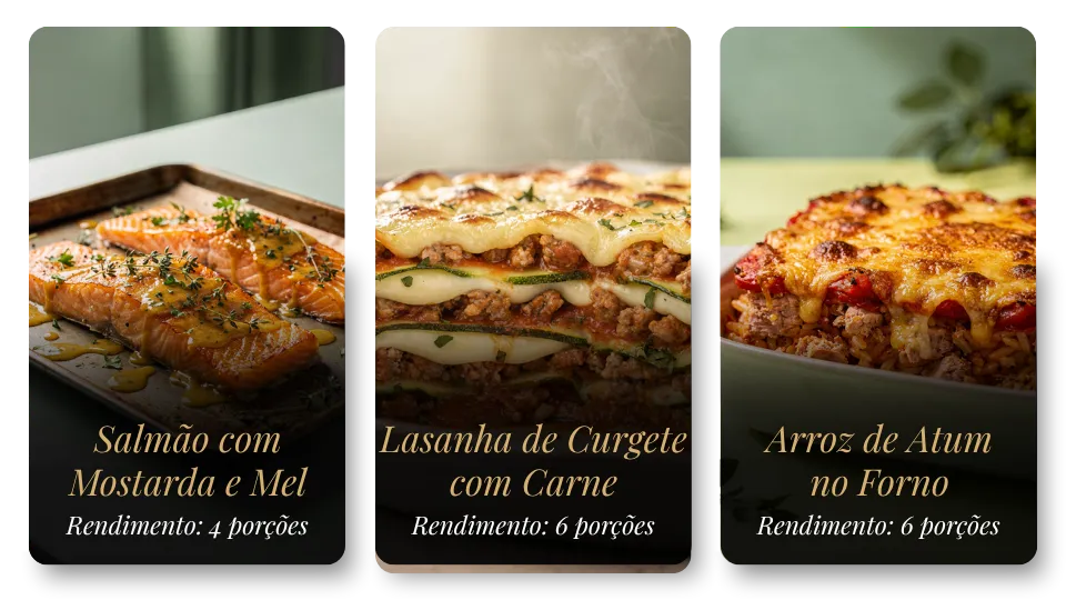 Mais receitas - Salmão, Lasanha, Arroz de Atum